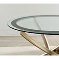 thumbnail image 4 of Brooke Round Glass Top Side End Table Metal Base Brass, 4 of 5