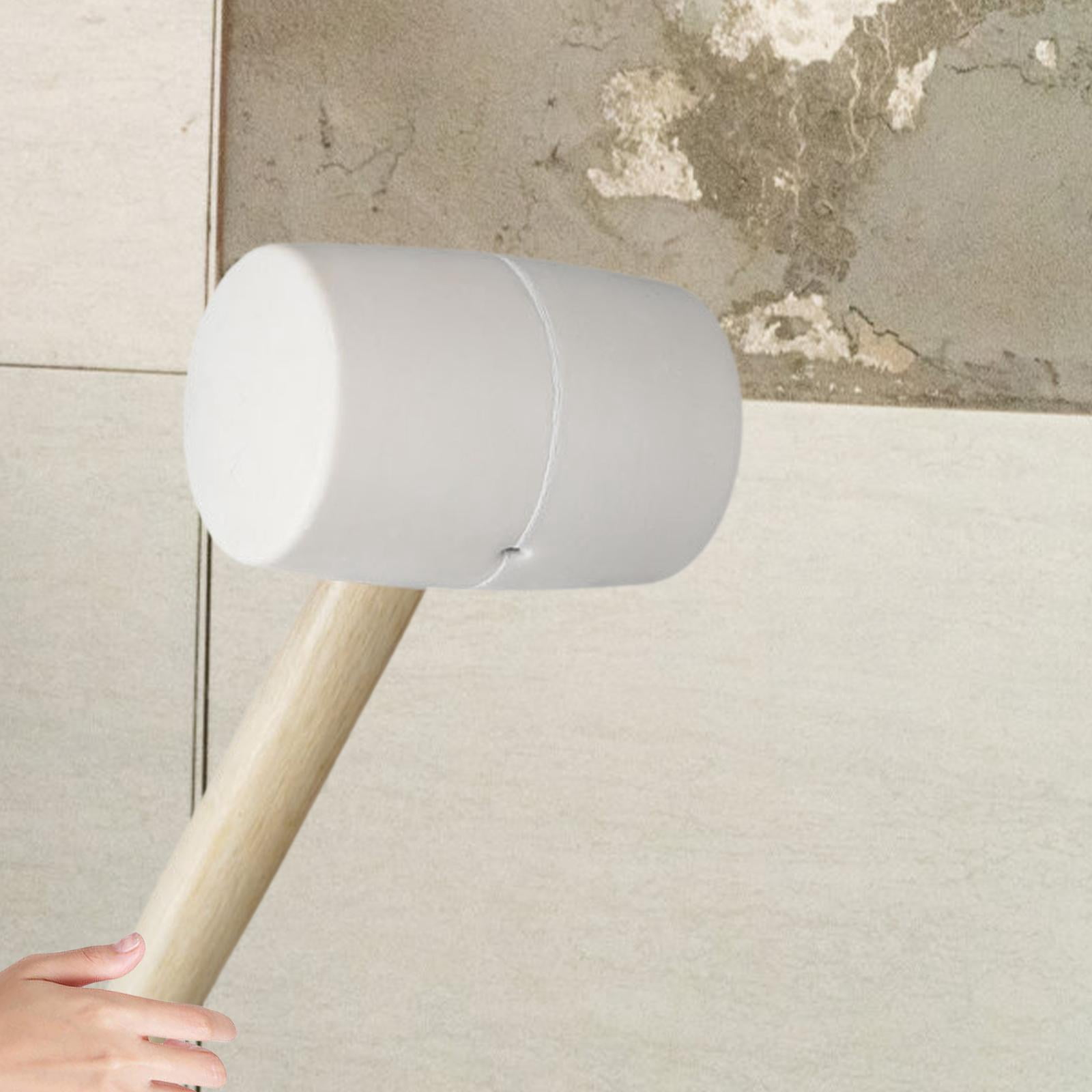 Fzaqwen Rubber Mallet Hammer Ergonomic Lightweight White Hammer for Flooring 1050g