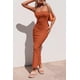 thumbnail image 5 of Vestido PRETTYGARDEN Rojo Óxido Strapless Ajustado Maxi XS, 5 of 6