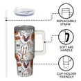 thumbnail image 3 of Halloween Skeleton Pumpkin 30 Oz Tumbler with Handle and Straw, Cute Spooky Cup, Holiday Coffee Gift Mug, 3 of 5