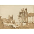thumbnail image 3 of Anonymous 18x14 Black Modern Framed Museum Art Print Titled - Landscape with Ruins (18th Century), 3 of 5