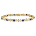 thumbnail image 3 of Auriga Fine Jewelry 14K Yellow Gold Diamond and Sapphire Bracelet 7inch for Women, 3 of 6
