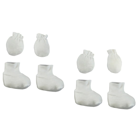 Bambini Unisex Infant Booties & Mitten Set White (Pack of 2)