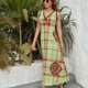 thumbnail image 3 of Geometric Grid Vestido Sin Mangas Para Mujer, Traje De, Ropa De Cumpleaños, Verano, 3 of 5