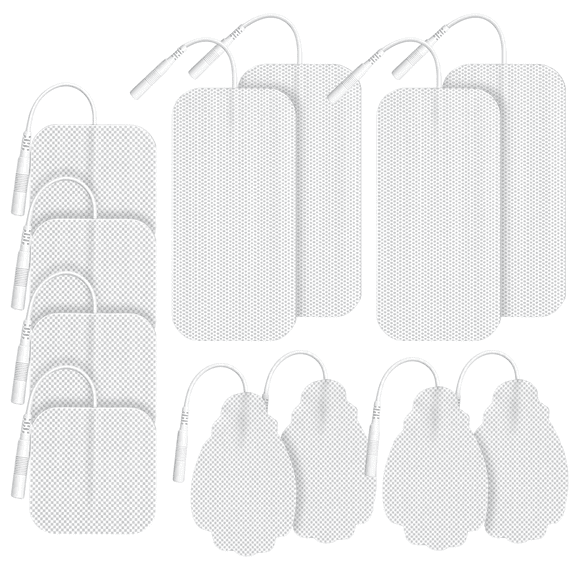 FRESHDEW TENS Unit Electrode Pads, 12Pcs Reusable TENS Electrode Pads for EMS, 3 Sizes