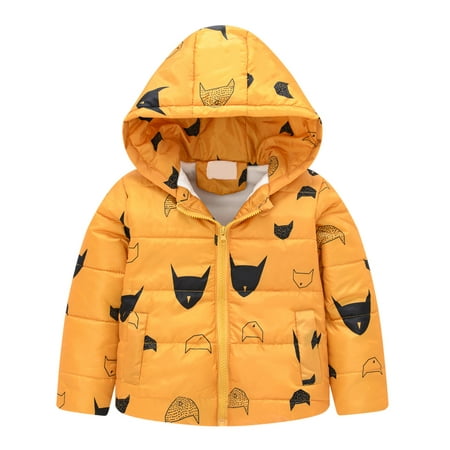 

Boy Coat 4t Teen Jackets Toddler Boys Girls Winter Fashion Cartoon Hooded Jacket Fleece Thicken Windproof Warm Outwear Coat Boys Clothes Size 4t