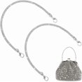 thumbnail image 1 of 2pcs Rhinestone Purse Strap Bag Handle Sparkly Replacement Bag Straps 13.27inch Short Bag Chain Strap for Underarm Bag Shoulder Evening Handbag Satchel Wedding Party, 1 of 7