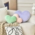 thumbnail image 4 of Petrella Heart Pillow Cute Fuzzy Throw Pillows Bed Living Room Home Decor Cushion Green 19"x15", 4 of 7