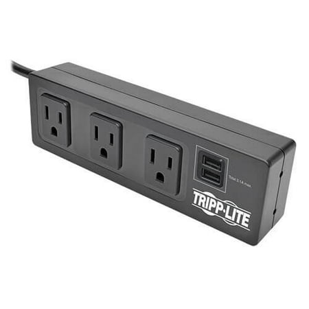 Tripp Lite 3 Outlet Surge Protector Power Strip 6 Cord Desk