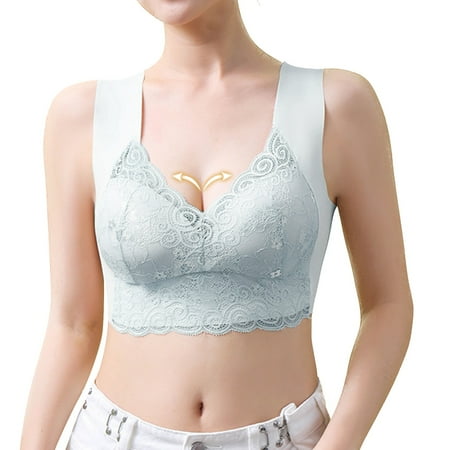 

eczipvz Women S Lingerie Ladies Seamless Beauty Back Underwear No Steel Ring Sports Bra Sexy Push Up Comfortable Underwear Grey M