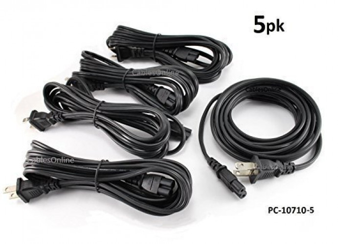 5PACK 10ft 2Prong Figure8 Replacement NonPolarized