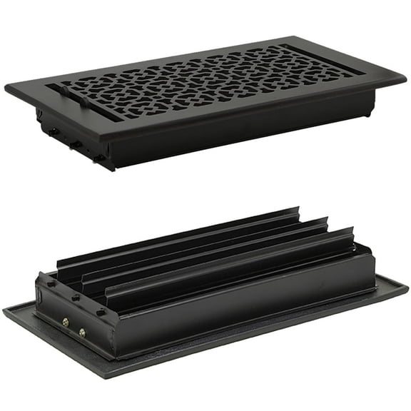 Achtek Air Supply Vent 6"x 12" Duct Opening (Overall 7-1/2"x 13-3/4") Solid Cast Aluminum Register Cover | Powder Coated