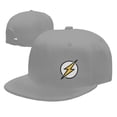thumbnail image 7 of DouZhe Flat Brim Cap Snapback Hat, Yellow Flash Prints Adjustable Gray Adult Baseball Cap, 7 of 7