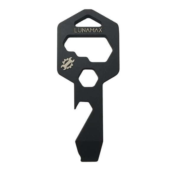 Titanium 8 in 1 Multi-Tool for Keychain- Strong, Lightweight, All-in-One Bottle Opener, Flathead Screwdriver, Wrench, Box Cutter, and Hex Driver (Black)
