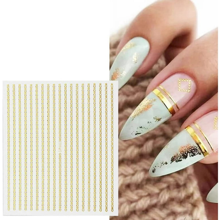 3D Nail Stickers Mixed Floral Abstract Geometric Nail Art Decoration Gold  Foil For Nails Tips Accessories Parts on AliExpress