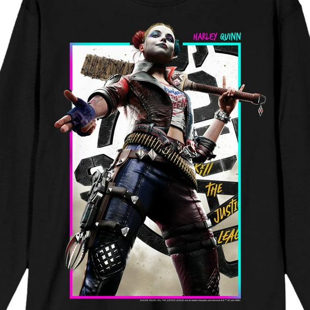 Suicide Squad: Kill the Justice League Harley Quinn Adult Black Long Sleeve Crew Neck Tee-XL - Walmart Business Supplies Suicide Squad: Kill the Justice League Harley Quinn Adult Black Long Sleeve Crew Neck Tee-XL - Walmart Business Supplies