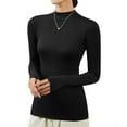 thumbnail image 2 of Afdoent Women Turtleneck Pullover Women's Turtleneck Shirt Long Sleeve Women's Tight Thermal Top Slim Fit Basic Tops Pullover Undershirt Elegant Fall Fashion Basic, 2 of 8