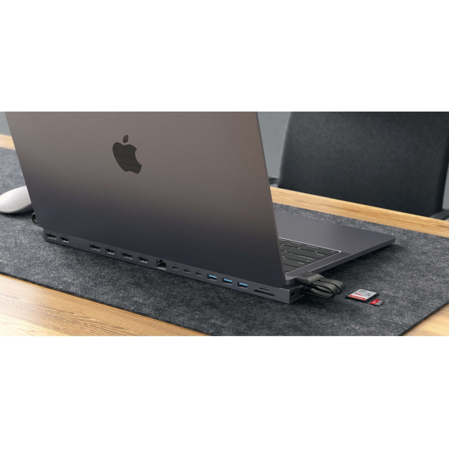 Hyper 4K Multi-Display Docking Station For 13"-14" MacBooks - for Notebook, Desktop PC - Memory Card Reader - microSD, SD - USB 3.2 (Gen 1) Type C - 3 Displays Supported - 4K, 5K, 6K - 3840 x 2160,...