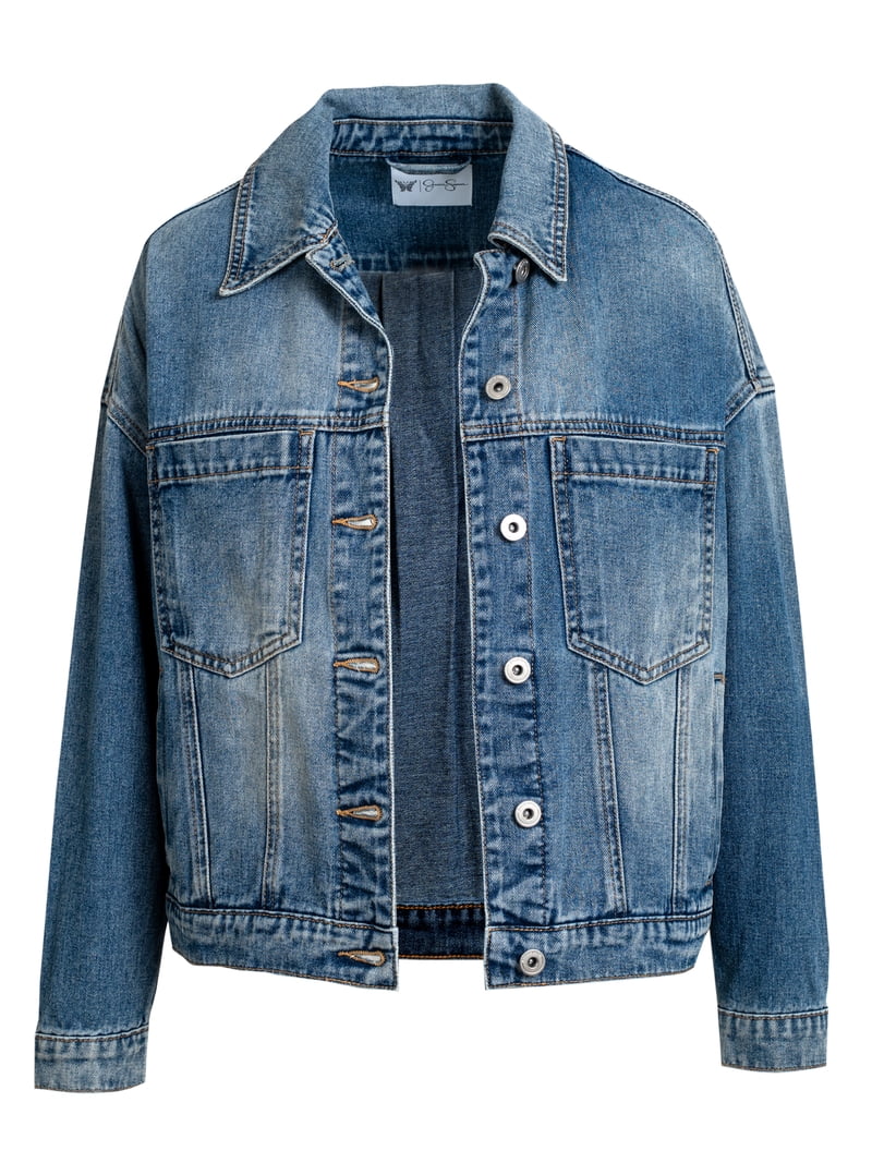 Jessica Simpson Women's Swing Denim Jacket with Back Pleat, Sizes