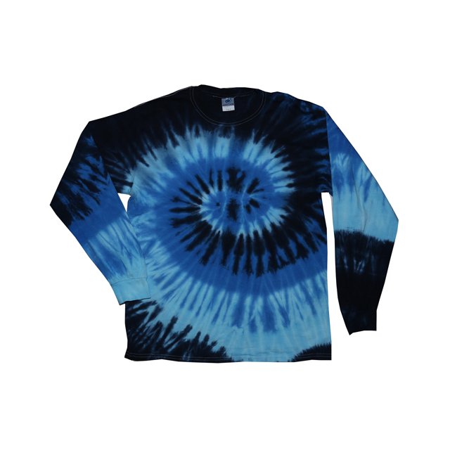 Camiseta Manga Larga Adulto 5.4 oz 100% Algodón Azul Océano M Teñido Anudado CD2000
