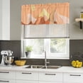 thumbnail image 4 of Mountain Line Curtain Valances for Windows, Kitchen Valance Window Treatments Panel 2 Pack, Boho Minimalist Landscape Art Sun Orange Rod Pocket Short Curtains for Bathroom Bedroom 42 x 12 Inch, 4 of 8