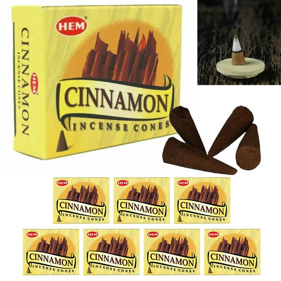 80 Ct Hem Cinnamon Incense Cones Natural Fragrance Backflow Smoke Air Purifier