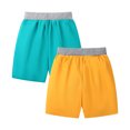 thumbnail image 3 of HILEELANG Toddler Boys'Shorts 2-Pack Chino Short Summer Cotton Casual Pants with Pockets Yellow Blue 2T, 3 of 5