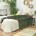 thumbnail image 2 of PiccoCasa Flannel Fleece Throw Blanket for Bed or Couch, Army Green 59" x 78", 2 of 8