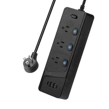 HITRENDS Surge Protector Power Strip - 6 AC Outlet 6ft Extension Cord, 4 USB Ports for Home Office
