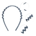 thumbnail image 2 of Unique Bargains 1pc Classic Elegant Frosted Wavy Hairband for Women for Girls 5.51"x4.72" Blue Grey, 2 of 4