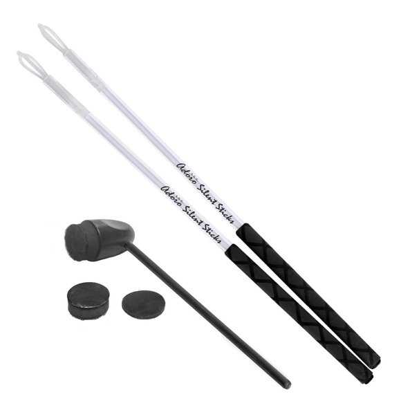 Paquete de accesorios para batería Adoro Silent Sticks & Bass Drum Beater