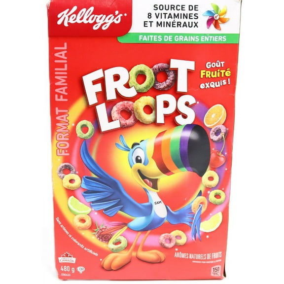 Kellogg's Froot Loops Cereal, Family Size, 480g/1.06 lb