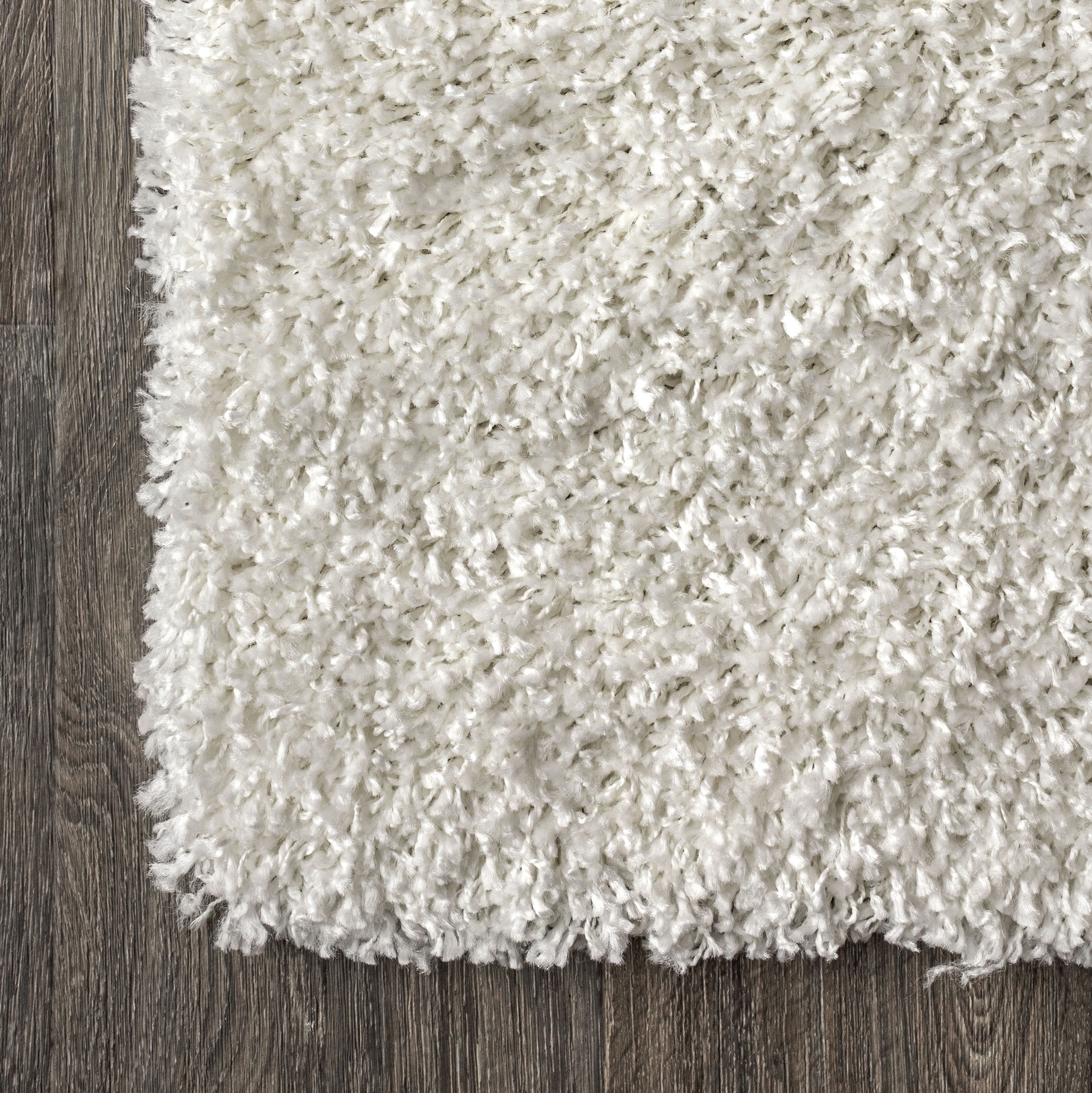 JONATHAN Y MERCER SHAG 2 x 8 Runner Rug, Mercer Plush - White, MCR106A-28