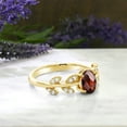 thumbnail image 7 of Gem Stone King 18K Yellow Gold Plated Silver 1.21 Ct Oval Checkerboard Red Garnet Greek Olive Vine Branch Engagement Ring, 7 of 7