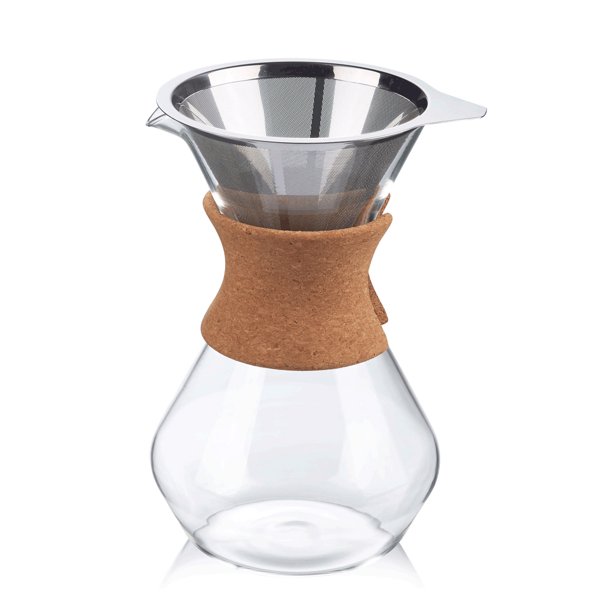 Borosilicate glass Coffee Maker 1000ml Brown cork grip