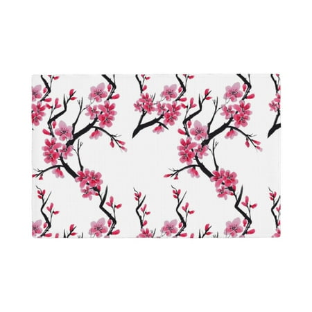 

Placemats Set of 4 Retro berry blossoms Heat Resistant Non - Slip Place mats Waterproof table mat for Kitchen Dining-4片装