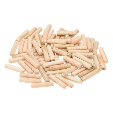 Uxcell 100 Pack 1/2" X 1-3/4" Wooden Dowel Pins, Furniture Woodwork Grooved Fluted Pin