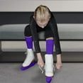 thumbnail image 2 of CRS Cross Figure Skating Socks (2 Pair) Premium Knee High Tights for Ice Skates, Footed Skate Socks, Ice Skating Socks, Dance (Passion Purple), 2 of 8