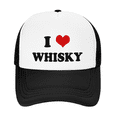 thumbnail image 2 of I Heart Whisky Love Food Funny Trucker Hat Baseball Cap Unisex Black, 2 of 5
