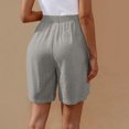 thumbnail image 3 of OGLCCG Wide Leg Cotton Shorts for Women Plus Size Elastic High Waisted Side Button Bermuda Shorts 2025 Summer Casual Loose Shorts, 3 of 6