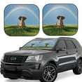 thumbnail image 2 of Picia Elephant Dog Sitting Under The Rainbow 2 Piece Car Windshield Sun Shade Foldable | Foldable Sun Shield for Front Window Blocks UV Rays and Keeps Your Vehicle Cool-Medium, 2 of 7