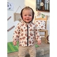 thumbnail image 3 of RUINIXCW Toddler Boy Fall Hood Jacket Football Print Long Sleeve Zip Closure Coat, 3 of 8