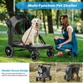 thumbnail image 4 of Zoolike XL Dog Stroller, Dual Access 4 Wheel Extra Large Pet Cage Foldable Travel Jogging Carriage Stroller for 2 Dogs,Max 200 Lbs, 4 of 8