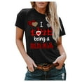 thumbnail image 3 of Womens Clothes Clearance Plus Size Short Sleeve 3D Love Printed O-Neck Tops Tee T-Shirt Blouse, 3 of 6