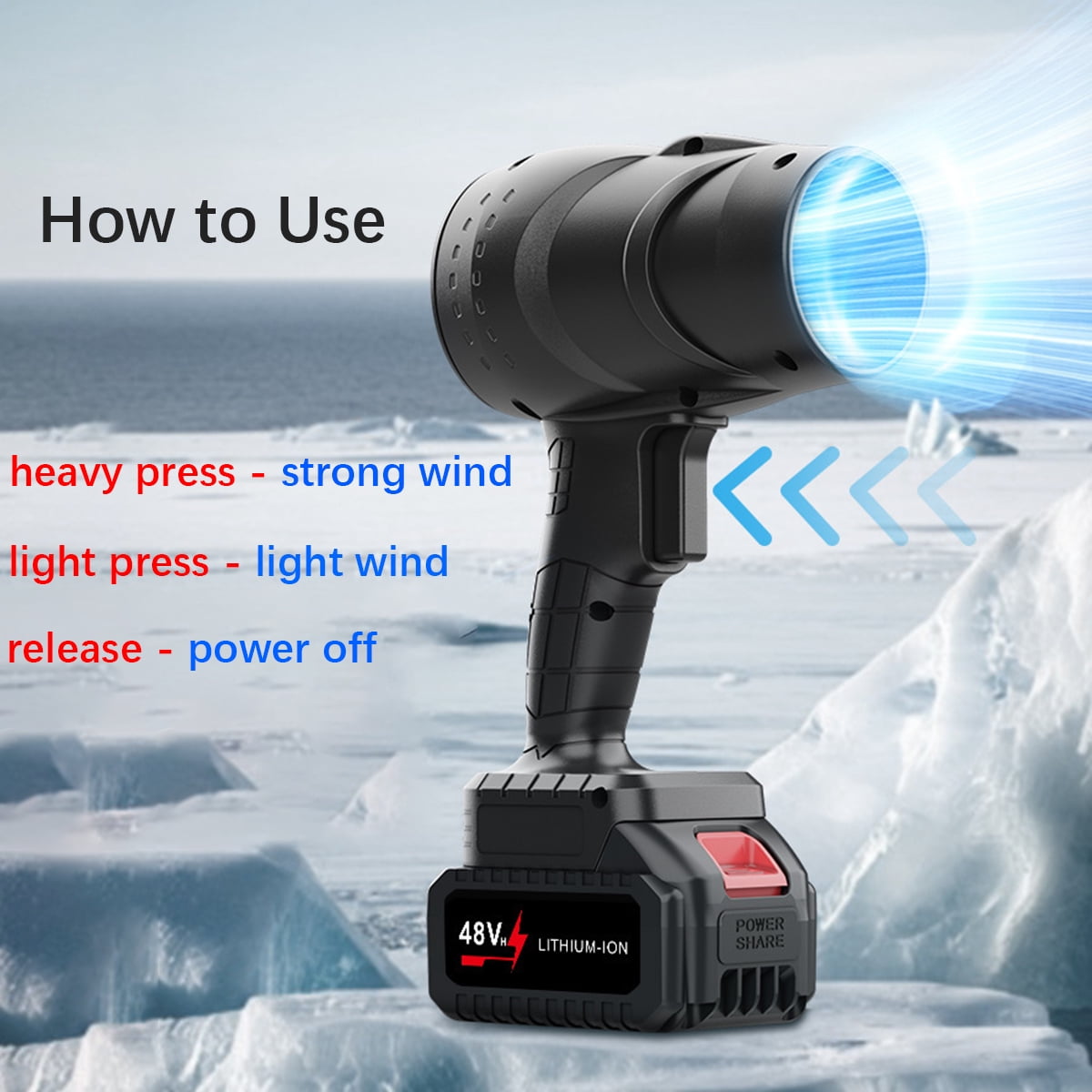 Portable Air Blower, Byseng 100000 RPM Electric Compressed Air Duster with Safe Buckle, 48VH Rechargeable Battery