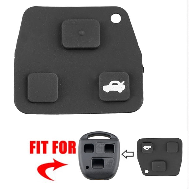 Carcasa De Llave De Coche Almohadilla de botón de goma de repuesto para TOYOTA Corolla RAV4 Lexus Remote Car Key Shell