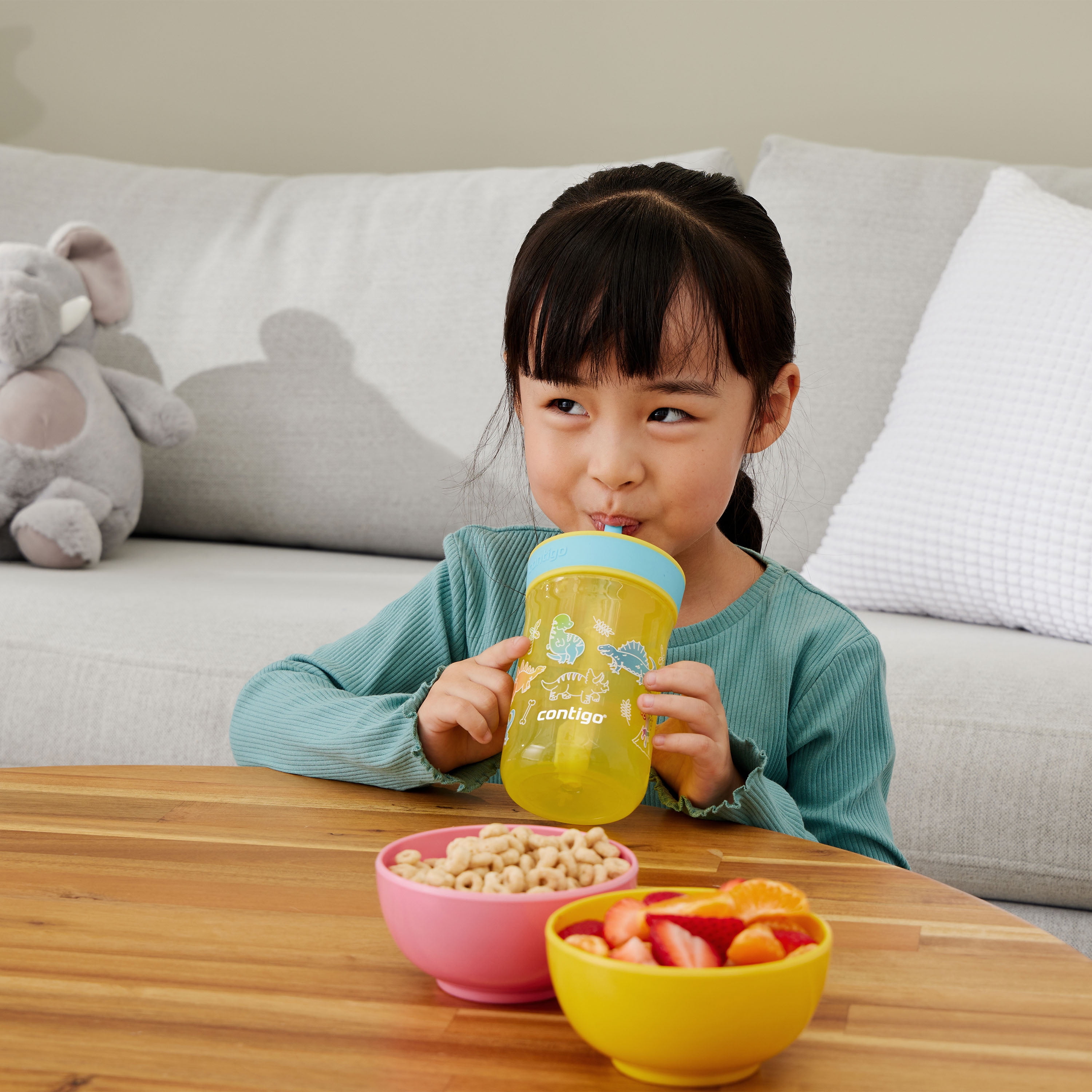 Gobelet antidéversement pour enfants Contigo Leighton avec paille, 414 ml