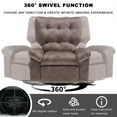 thumbnail image 4 of Rocker Recliner Chair with Massage and Heat Function, 360 °Swivel, Overstuffed Wide Seat Single Sofa Lounge Chairs with Side Pocket, Manual Home Theater Recliners for Living Room Office, 4 of 7