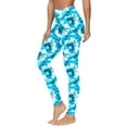 thumbnail image 3 of BiZtdJrK Butt Lifting Leggings for Women Milk Silk Soft Stretch Workout Leggings Tie Dye Prints Tummy Control Yoga Pants Full Length Tights Sky Blue L, 3 of 6