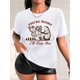 thumbnail image 1 of Women's Casual Fashion T-Shirt with Animal Wing and Letter Print, Round Neck, Short Sleeve, Polyester - Machine Washable, Black, Two Wings, 1 of 7